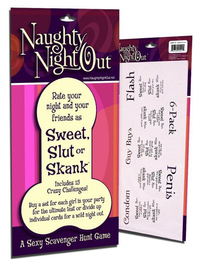Naughty Night Out Sweet, Slut or Skank Scavenger Game